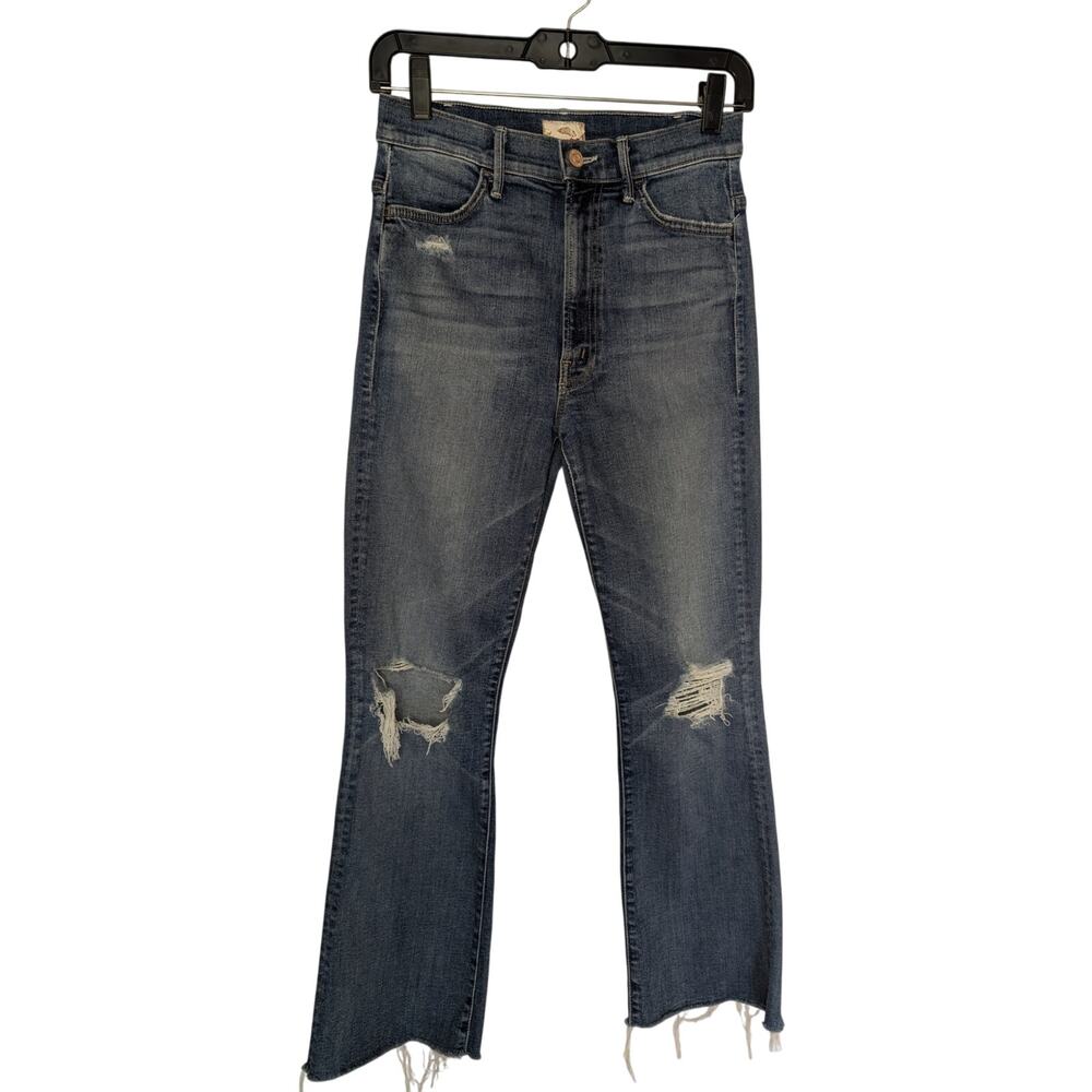 Mother Womens Jeans, Distressed Mother Hustler Ankle Fray Bootcut Jeans, Sz W26